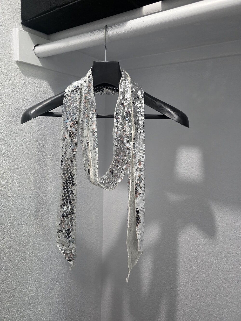 Women's Silver Sparkly Sequin Scarf